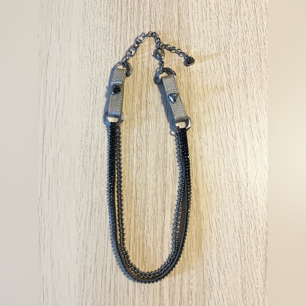 Swarovski Elegant Double Strand Chain Crystal Necklace
